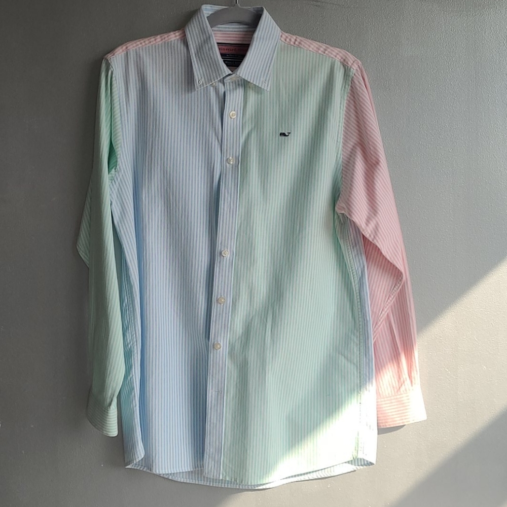 Vineyard Vines, XL, Green, blue & pink stripe